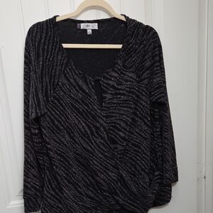 Jennifer Lopez Black and Silver Blouse